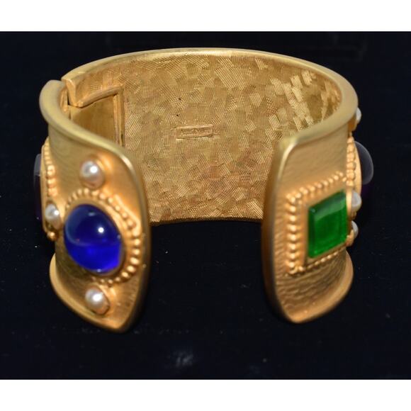 RARE Ann Taylor Gripoix Byzantine-inspired Maltese Cuff Bracelet - Picture 3 of 6